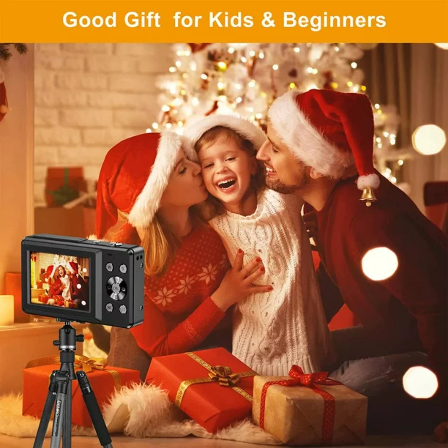 1080P Digital Camera 44MP 16X Zoom with 32GB Card, Compact Point and Shoot Camera for Teens Students